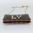 LOUIS VUITTON Damier Ebene Pochette Double Zip Shoulder Bag N60254 Auth ka5157-5