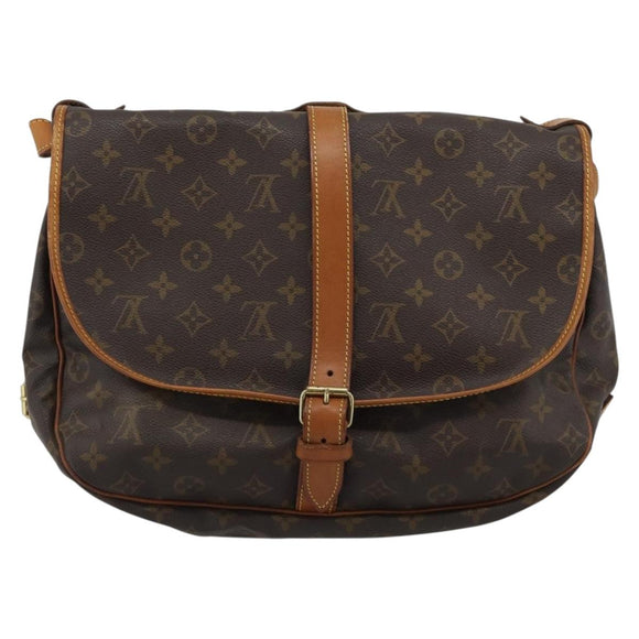 LOUIS VUITTON Monogram Saumur 35 Shoulder Bag M42254 LV Auth ka5161