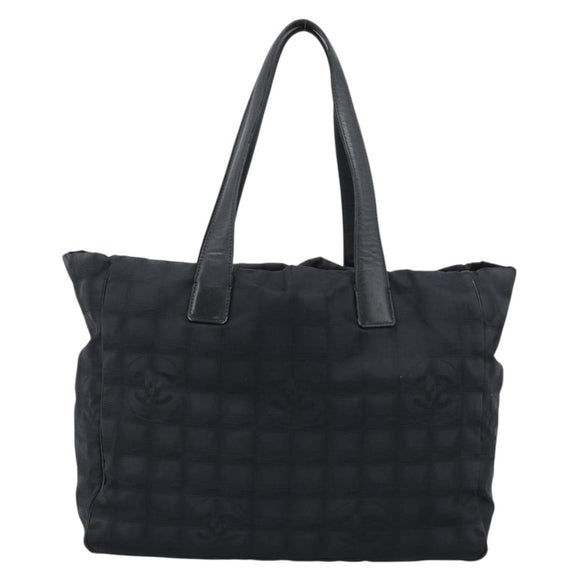 CHANEL New Travel Line Tote Bag Nylon Black CC Auth ka5162