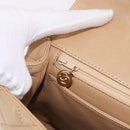 CHANEL Matelasse Hand Bag Lamb Skin Beige Gold CC Auth ka5163V-25