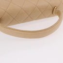 CHANEL Matelasse Hand Bag Lamb Skin Beige Gold CC Auth ka5163V-6