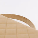 CHANEL Matelasse Hand Bag Lamb Skin Beige Gold CC Auth ka5163V-15