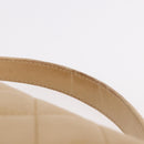 CHANEL Matelasse Hand Bag Lamb Skin Beige Gold CC Auth ka5163V-7