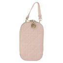 Christian Dior Chain Shoulder Bag Leather Pink Gold Auth ka5167-13