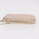 Christian Dior Chain Shoulder Bag Leather Pink Gold Auth ka5167-4