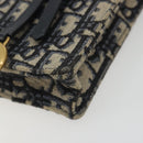 Christian Dior Trotter Chain Saddle Shoulder Bag Canvas Navy Auth ka5168V-10