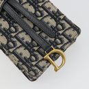 Christian Dior Trotter Chain Saddle Shoulder Bag Canvas Navy Auth ka5168V-14