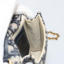 Christian Dior Trotter Chain Saddle Shoulder Bag Canvas Navy Auth ka5168V-18