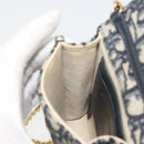 Christian Dior Trotter Chain Saddle Shoulder Bag Canvas Navy Auth ka5168V-19