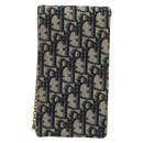 Christian Dior Trotter Chain Saddle Shoulder Bag Canvas Navy Auth ka5168V-3