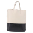 CELINE Vertical Cabas Small Hand Bag Leather 2way White Auth ka5169-2