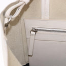 CELINE Vertical Cabas Small Hand Bag Leather 2way White Auth ka5169-22