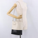 CELINE Vertical Cabas Small Hand Bag Leather 2way White Auth ka5169-25