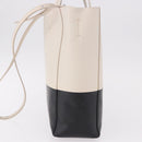 CELINE Vertical Cabas Small Hand Bag Leather 2way White Auth ka5169-4