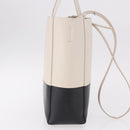 CELINE Vertical Cabas Small Hand Bag Leather 2way White Auth ka5169-6