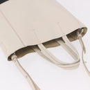 CELINE Vertical Cabas Small Hand Bag Leather 2way White Auth ka5169-7