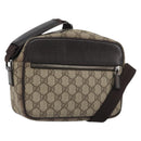 GUCCI GG Supreme Shoulder Bag PVC Leather Beige Silver 114291 Auth ka5174-1