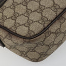 GUCCI GG Supreme Shoulder Bag PVC Leather Beige Silver 114291 Auth ka5174-14