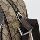 GUCCI GG Supreme Shoulder Bag PVC Leather Beige Silver 114291 Auth ka5174-10