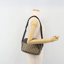 GUCCI GG Supreme Shoulder Bag PVC Leather Beige Silver 114291 Auth ka5174-24