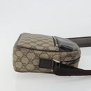 GUCCI GG Supreme Shoulder Bag PVC Leather Beige Silver 114291 Auth ka5174-3