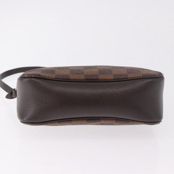 LOUIS VUITTON Damier Ebene Trousse Make Up Pouch N51982 LV Auth ka5177