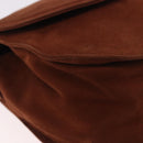 LOEWE Shoulder Bag Suede Brown Gold Auth ka5179-9