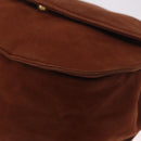 LOEWE Shoulder Bag Suede Brown Gold Auth ka5179-14