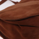LOEWE Shoulder Bag Suede Brown Gold Auth ka5179-15
