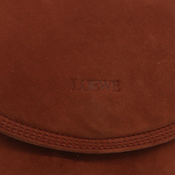 LOEWE Shoulder Bag Suede Brown Gold Auth ka5179