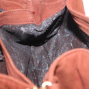 LOEWE Shoulder Bag Suede Brown Gold Auth ka5179-19