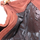 LOEWE Shoulder Bag Suede Brown Gold Auth ka5179-23