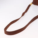 LOEWE Shoulder Bag Suede Brown Gold Auth ka5179-7