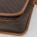 CELINE Macadam Shoulder Bag PVC Leather Brown Gold Auth ka5180A-9