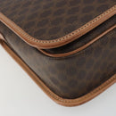 CELINE Macadam Shoulder Bag PVC Leather Brown Gold Auth ka5180A-14