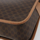 CELINE Macadam Shoulder Bag PVC Leather Brown Gold Auth ka5180A-15