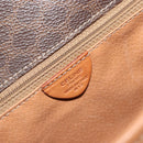 CELINE Macadam Shoulder Bag PVC Leather Brown Gold Auth ka5180A-12