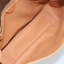 CELINE Macadam Shoulder Bag PVC Leather Brown Gold Auth ka5180A-10