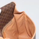 CELINE Macadam Shoulder Bag PVC Leather Brown Gold Auth ka5180A-19