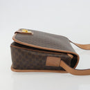 CELINE Macadam Shoulder Bag PVC Leather Brown Gold Auth ka5180A-3