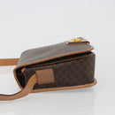 CELINE Macadam Shoulder Bag PVC Leather Brown Gold Auth ka5180A-4
