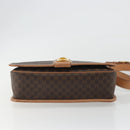 CELINE Macadam Shoulder Bag PVC Leather Brown Gold Auth ka5180A-5