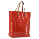 LOUIS VUITTON Monogram Vernis Reade MM Hand Bag Red M91086 LV Auth ka5182-1
