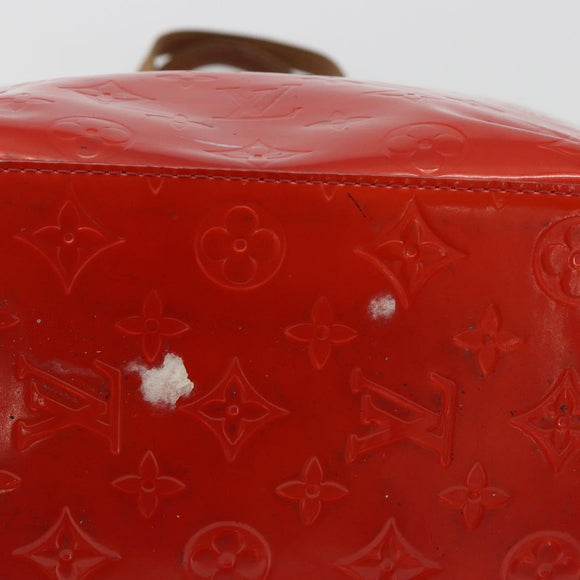 LOUIS VUITTON Monogram Vernis Reade MM Hand Bag Red M91086 LV Auth ka5182