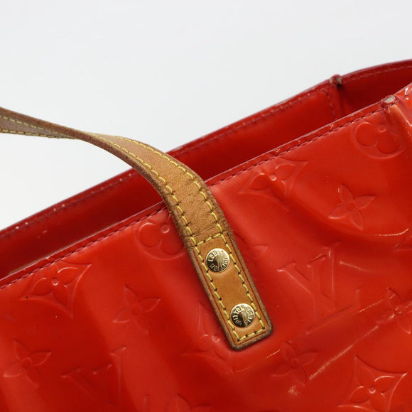 LOUIS VUITTON Monogram Vernis Reade MM Hand Bag Red M91086 LV Auth ka5182