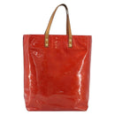 LOUIS VUITTON Monogram Vernis Reade MM Hand Bag Red M91086 LV Auth ka5182-13