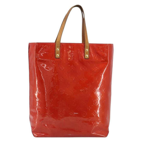 LOUIS VUITTON Monogram Vernis Reade MM Hand Bag Red M91086 LV Auth ka5182