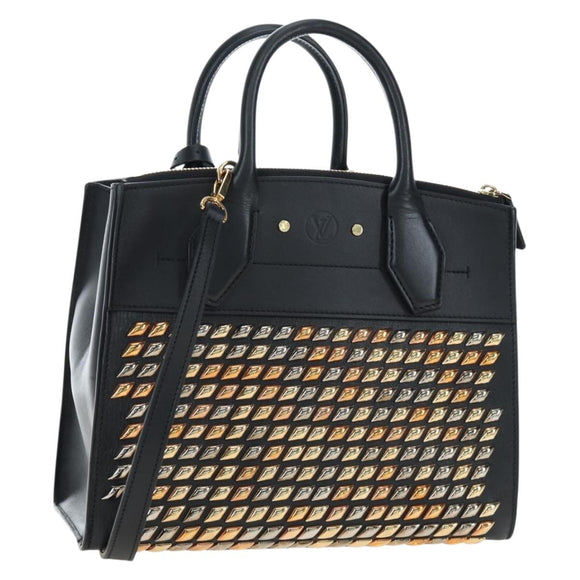 LOUIS VUITTON City Steamer PM Hand Bag Calf Skin Black M51021 LV Auth ka5186SV