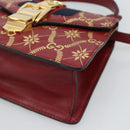 GUCCI Silvi Hand Bag Leather 2way Red Gold 470270 Auth ka5187A-16