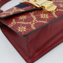 GUCCI Silvi Hand Bag Leather 2way Red Gold 470270 Auth ka5187A-17
